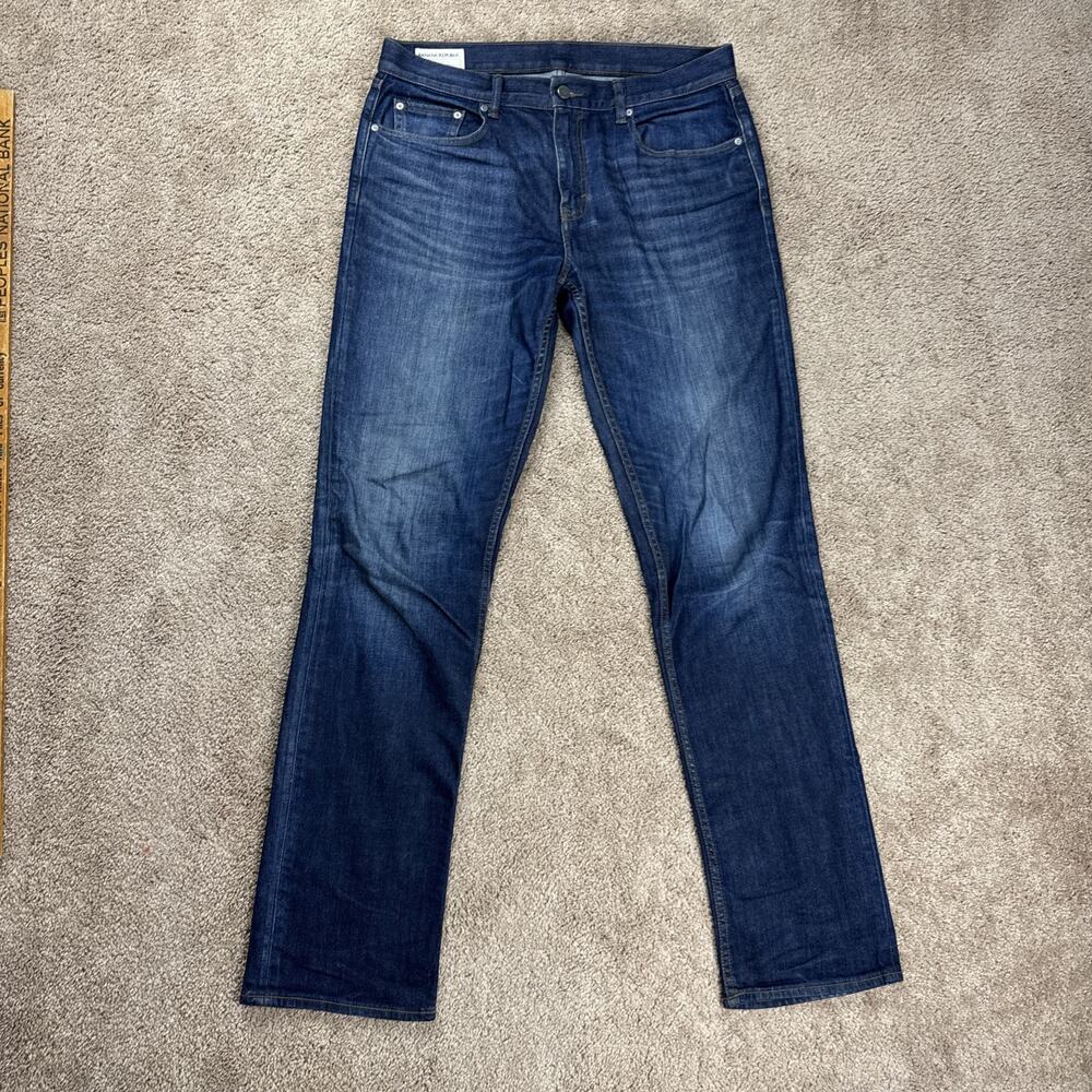 Tall Banana Republic Jeans Mens 34/36 Blue Slim Stretch Denim Athletic Dark Wash